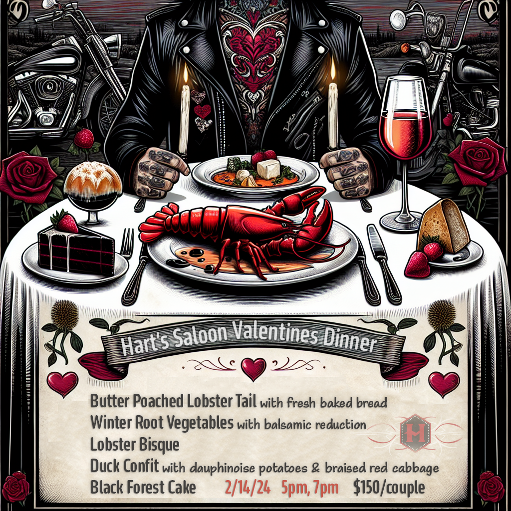 Hart’s Saloon Valentines Dinner 2024